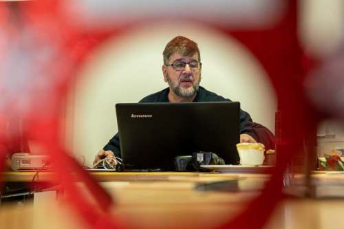 Thomas bei der Arbeit